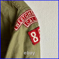 Vintage 1950s BSA Boy Scouts Patched Shirt Westchester Pepperdine California