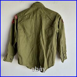Vintage 1950s BSA Boy Scouts Patched Shirt Westchester Pepperdine California