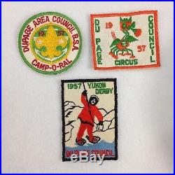 Vintage 1950s Boy Scout Cub Scout Patch Pin Lot Of 35 BSA DuPage Area Council IL