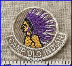 Vintage 1950s CAMP OLD INDIAN Boy Scout Badge PATCH Full Headdress BSA Chief