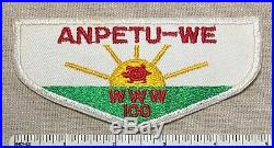 Vintage 1950s OA ANPETU-WE Lodge 100 Order of the Arrow Flap PATCH Boy Scout WWW