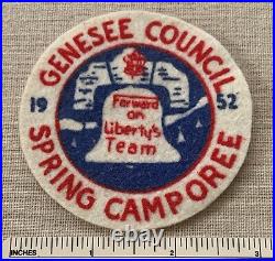 Vintage 1952 GENESEE COUNCIL Boy Scout Felt Camporee PATCH BSA Scouting Badge