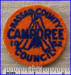 Vintage 1952 NASSAU COUNTY COUNCIL Boy Scout Felt Camporee PATCH BSA Camp Badge