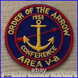 Vintage 1953 OA AREA 5A Order of the Arrow Conference PATCH WWW V-A Conclave