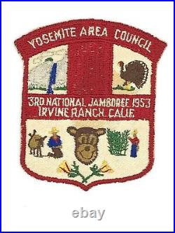 Vintage 1953 YOSEMITE AREA COUNCIL National Boy Scout Jamboree PATCH JSP CA CSP