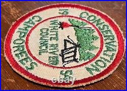 Vintage 1954 Boy Scouts Of America White River Conservation Camporees Patch BSA