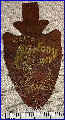 Vintage 1955 PETERLOON Boy Scout Leather PATCH Dan Beard Council CP Arrowhead