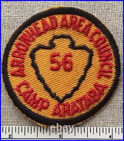 Vintage 1956 CAMP ARATABA Boy Scout PATCH Arrowhead Area Council California BSA