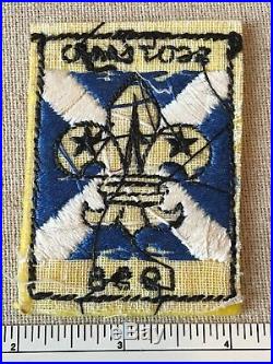 Vintage 1958 Boy Scout SCOTLAND Jamboree Felt Badge PATCH Blair Atholl Flag Camp