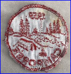 Vintage 1959 BSA Boy Scouts America Camporee Sew On Embroidered Red White Patch