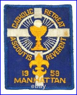Vintage 1959 Manhattan Catholic Retreat Patch Boy Scouts BSA Reverent Religious