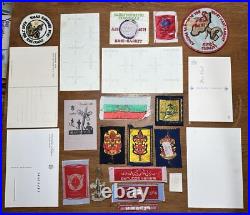Vintage 1960s-70s Boy Scouts BSA Iranian Patches Postcards Stickers Pins Lot