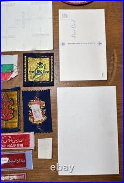 Vintage 1960s-70s Boy Scouts BSA Iranian Patches Postcards Stickers Pins Lot