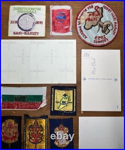 Vintage 1960s-70s Boy Scouts BSA Iranian Patches Postcards Stickers Pins Lot