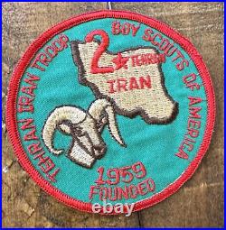 Vintage 1960s-70s Boy Scouts BSA Iranian Patches Postcards Stickers Pins Lot
