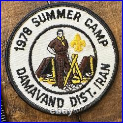 Vintage 1960s-70s Boy Scouts BSA Iranian Patches Postcards Stickers Pins Lot
