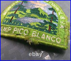 Vintage 1960s Boy Scout Monterey Bay California Pico Blanco Camp Patch ID Card