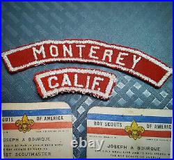 Vintage 1960s Boy Scout Monterey California Community Patches ID Training Cards