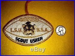 Vintage 1960s LSU Football Boy Scout Usher Patch Baton Rouge Louisiana. RARE