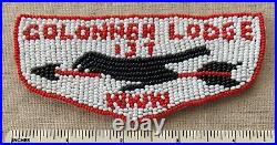 Vintage 1960s OA COLONNEH LODGE 137 Order of the Arrow BEADED FLAP PATCH WWW TX