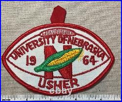 Vintage 1964 UNIVERSITY OF NEBRASKA Boy Scout USHER PATCH Corn Huskers Football