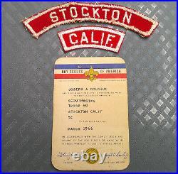 Vintage 1966 Boy Scout Stockton California Community Patches Scoutmaster Card