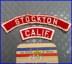 Vintage 1966 Boy Scout Stockton California Community Patches Scoutmaster Card