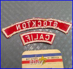 Vintage 1966 Boy Scout Stockton California Community Patches Scoutmaster Card