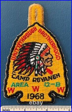 Vintage 1968 OA AREA 12-B Order of the Arrow Conclave PATCH WWW Camp Royaneh