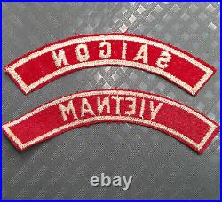 Vintage 1968 Vietnam War Boy Scout Shoulder Patches Saigon Troop 1 Camping Slide