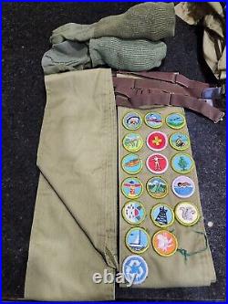 Vintage 1970's Boy Scouts Uniform Lot Used Worn Patches BSA