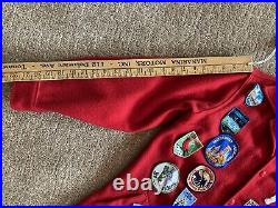 Vintage 1970's Official BOY SCOUTS OF AMERICAL RED WOOL JACKET Patches Pins 14