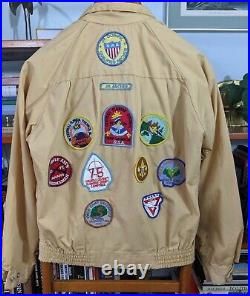 Vintage 1970s Boy Scouts Jacket with Patches SMALL