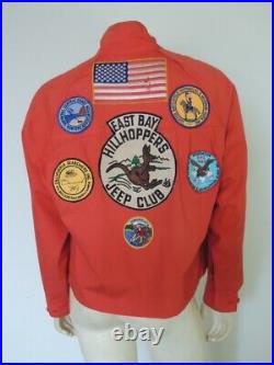 Vintage 1970s EAST BAY HILLHOPPERS JEEP CLUB 4WD Jacket Patches Size XL
