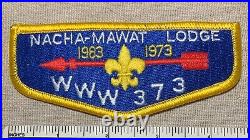 Vintage 1973 OA NACHA-MAWAT Lodge 373 10th Anniversary FLAP PATCH Boy Scout WWW