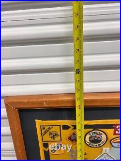 Vintage 1990's Lot Cub Scout Patches Pins Belt Scarf Medals Shadow Box Wall Art Vintage 1990's Lot Cub Scout Patches Pins Belt Scarf Medals Shadow Box Wall Art