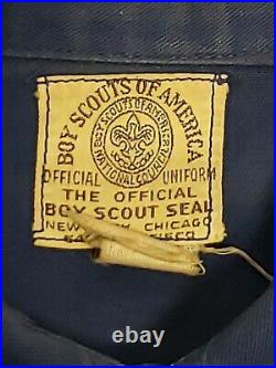 Vintage 40s Boy Scouts Of America Shirt WithRare Patches BSA War Loan WWII WW2