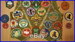 Vintage 40s and 50s Boy Scouts BSA Fridge Patch Vest Illinois + Extra Patches