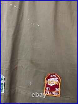 Vintage 50s Boy Scouts Uniform Shirt Vest Mod Size M/S Patches Boxy Cutoff