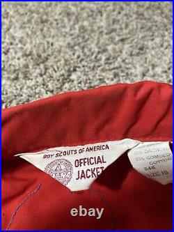 Vintage 60s 70s BOY SCOUTS OF AMERICA OFFICIAL Patch JACKET RED Size 18 Youth