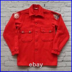 Vintage 60s 70s BSA Boy Scouts Wool Shirt Jacket Coat Size M S Patches USA
