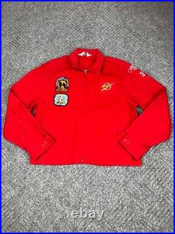 Vintage 60s Boy Scout of America Jacket Adult Size XL Red With Patches Talon Mens