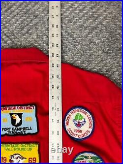 Vintage 60s Boy Scout of America Jacket Adult Size XL Red With Patches Talon Mens