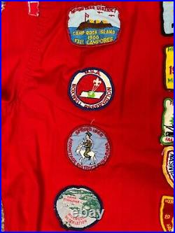 Vintage 60s Boy Scout of America Jacket Adult Size XL Red With Patches Talon Mens