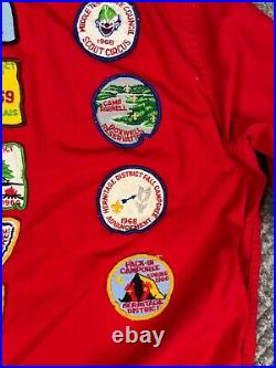 Vintage 60s Boy Scout of America Jacket Adult Size XL Red With Patches Talon Mens