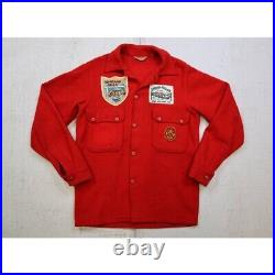 Vintage 60s Boy Scout of America Red Wool Coat Official Jacket With Patches Sz M