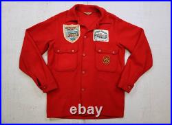 Vintage 60s Boy Scout of America Red Wool Coat Official Jacket With Patches Sz M