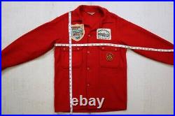 Vintage 60s Boy Scout of America Red Wool Coat Official Jacket With Patches Sz M