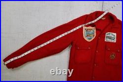 Vintage 60s Boy Scout of America Red Wool Coat Official Jacket With Patches Sz M