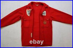 Vintage 60s Boy Scout of America Red Wool Coat Official Jacket With Patches Sz M